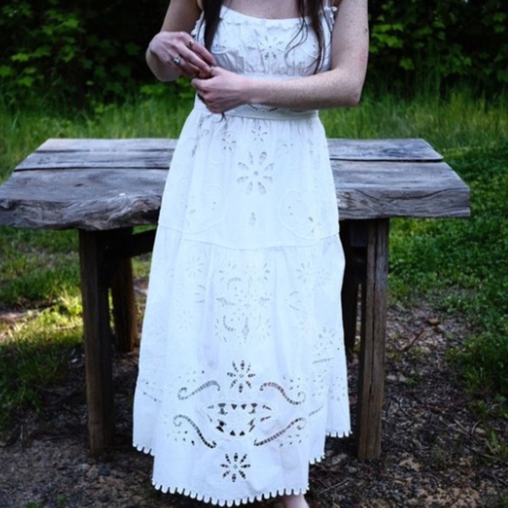 NWT Sea Liat Eyelet Embroidered Midi-Dress
